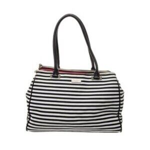 Kate Spade Black and White Striped Satchel